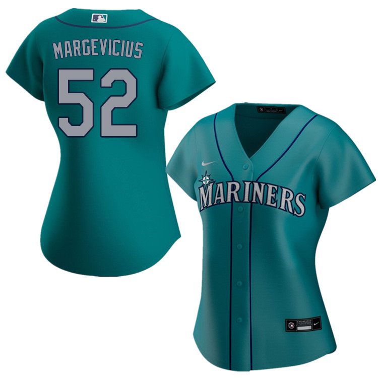 Nike Women #52 Nick Margevicius Seattle Mariners Baseball Jerseys Sale-Aqua